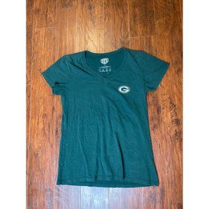 Green Bay Packers NFL Shirt Womens Size Medium Logo V Neck